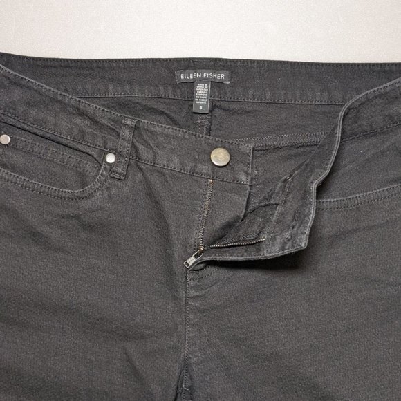 Eileen Fisher Organic Cotton Skinny Ankle Black Jeans Denim - Picture 3 of 15